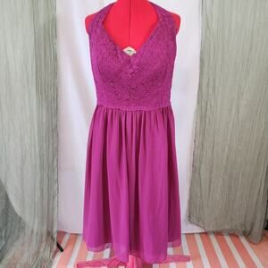 B2 by Jasmine Purple Fit n Flare Lace Razorback Flared Skirt Size 20